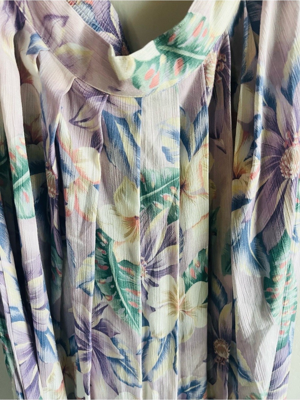 Floral A-Line Maxi Skirt in Lavender Cream - Picture 3 of 4